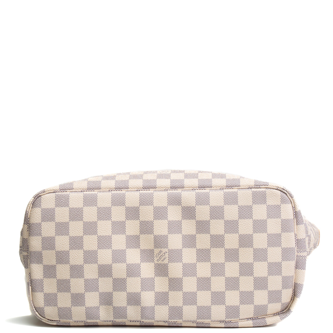 LOUIS VUITTON Damier Azur Neverfull MM w/ Pouch