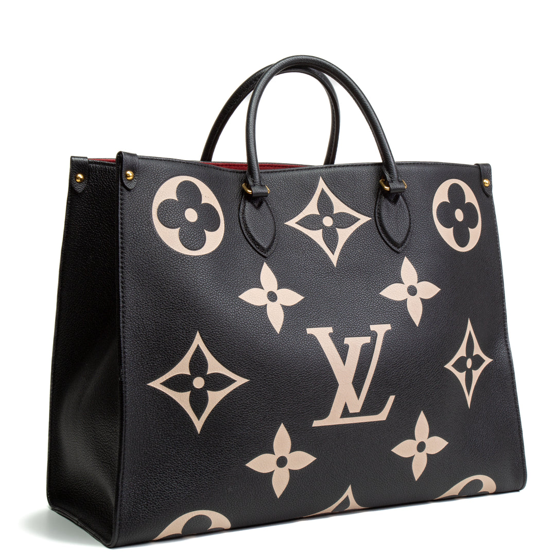 LOUIS VUITTON Monogram Empreinte Bicolor Onthego GM - Black/Cream