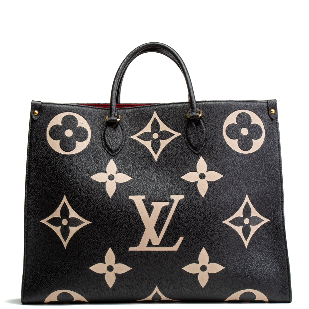 LOUIS VUITTON Monogram Empreinte Bicolor Onthego GM - Black/Cream