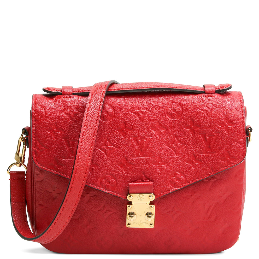 LOUIS VUITTON Monogram Empreinte Pochette Metis - Red