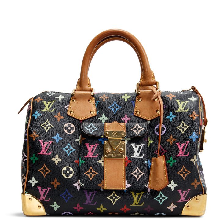 LOUIS VUITTON Vintage Speedy 30 Multicolore Monogram-Black