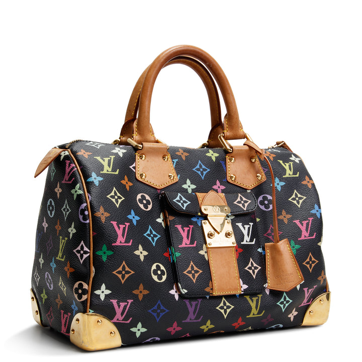 LOUIS VUITTON Vintage Speedy 30 Multicolore Monogram-Black