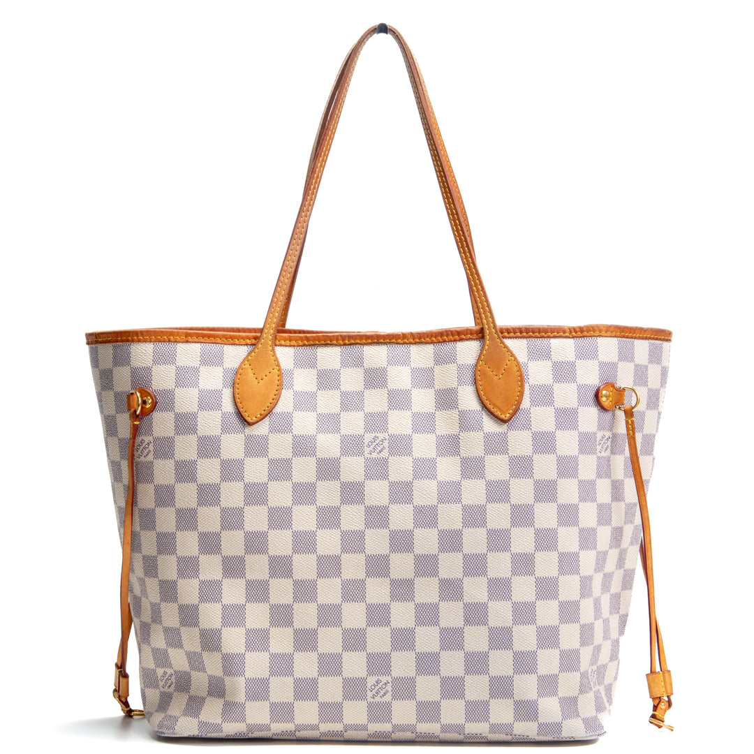 LOUIS VUITTON- Neverfull MM Damier Azur (NO POUCH) - OUTLET FINAL SALE