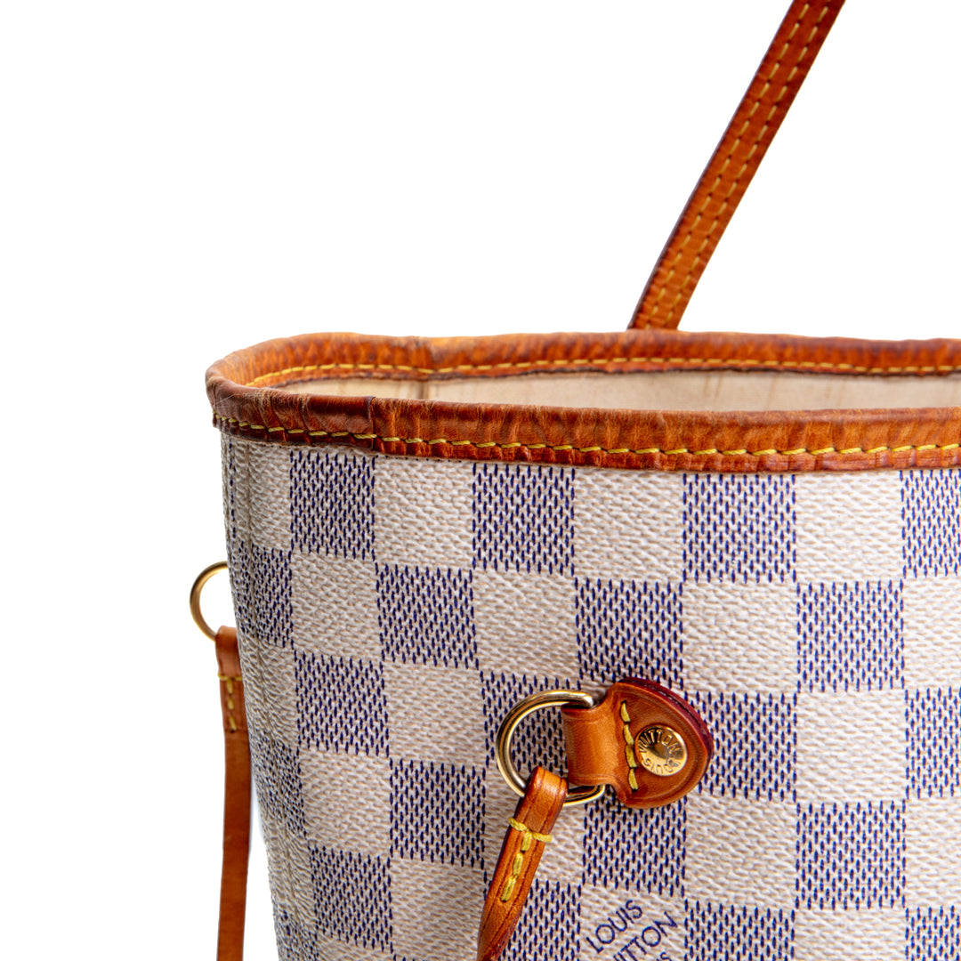 LOUIS VUITTON- Neverfull MM Damier Azur (NO POUCH) - OUTLET FINAL SALE