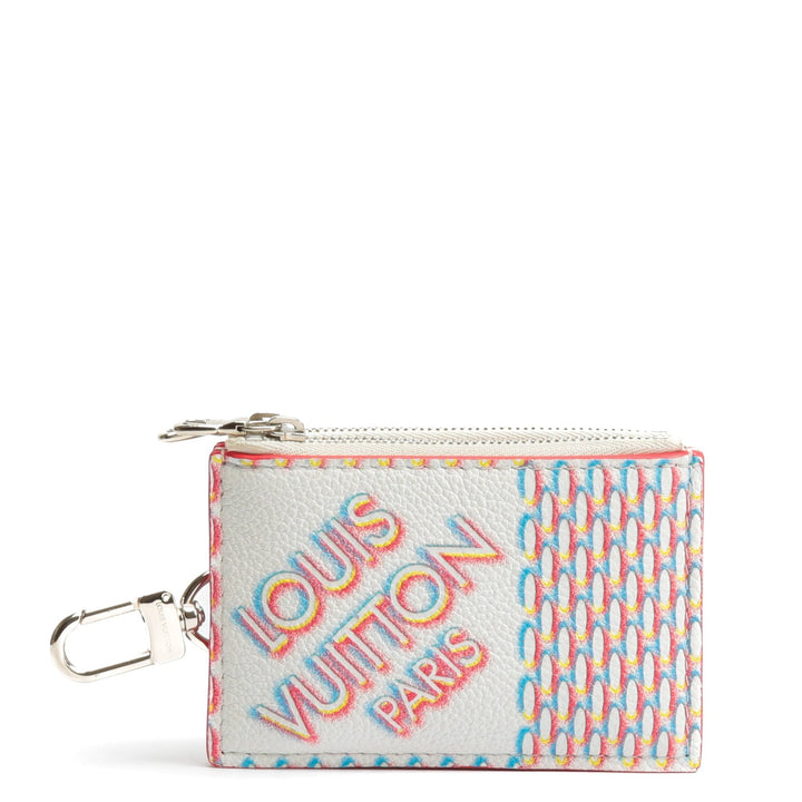 LOUIS VUITTON White Damier Spray Double Zipped Card Holder