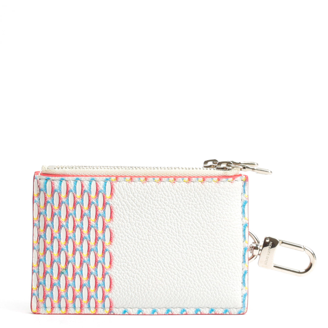 LOUIS VUITTON White Damier Spray Double Zipped Card Holder