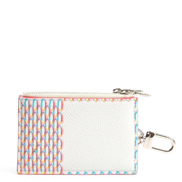 LOUIS VUITTON White Damier Spray Double Zipped Card Holder