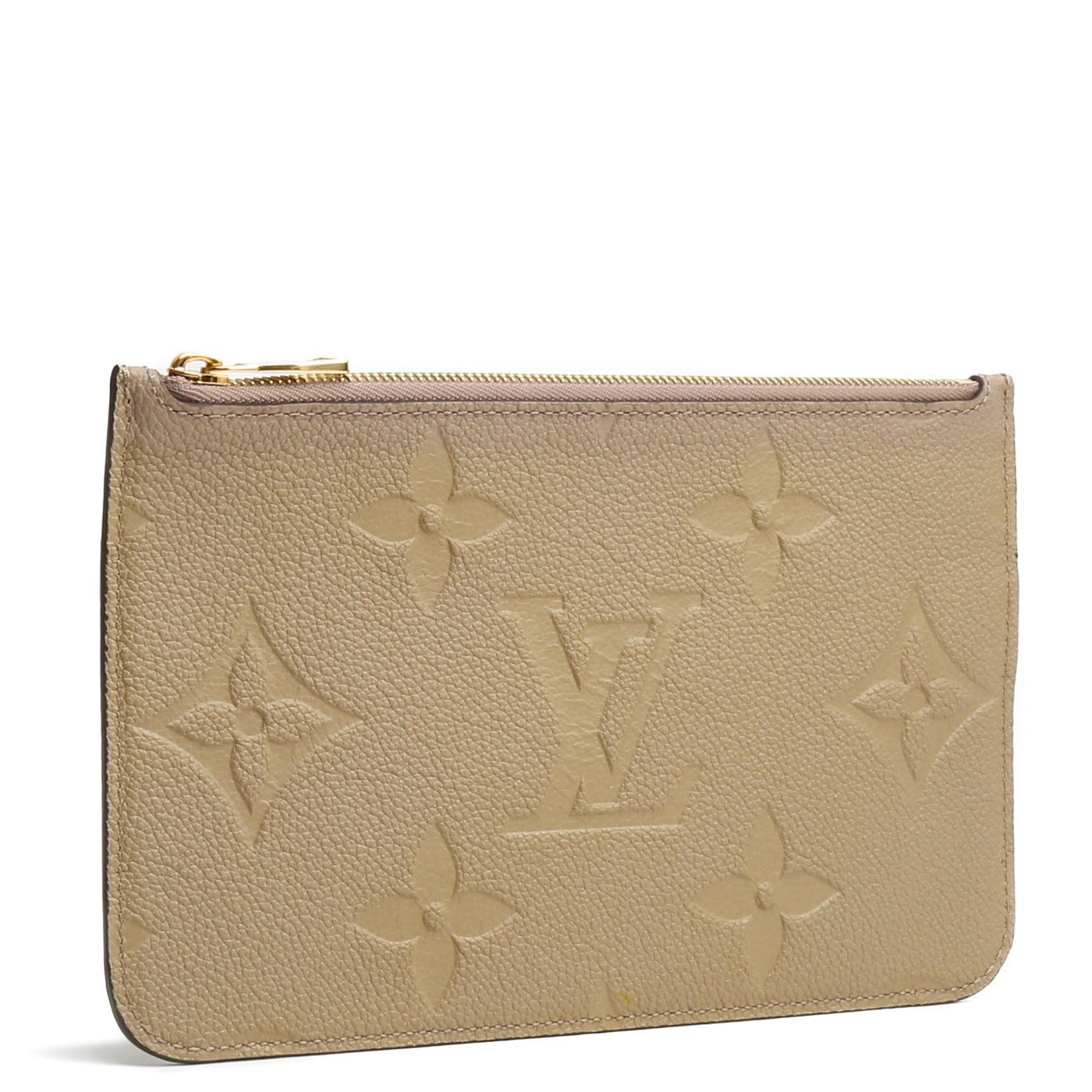 LOUIS VUITTON Empreinte Monogram Giant Neverfull MM Pochette Turtledove