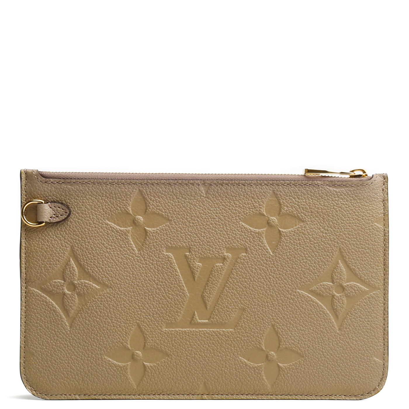 LOUIS VUITTON Empreinte Monogram Giant Neverfull MM Pochette Turtledove