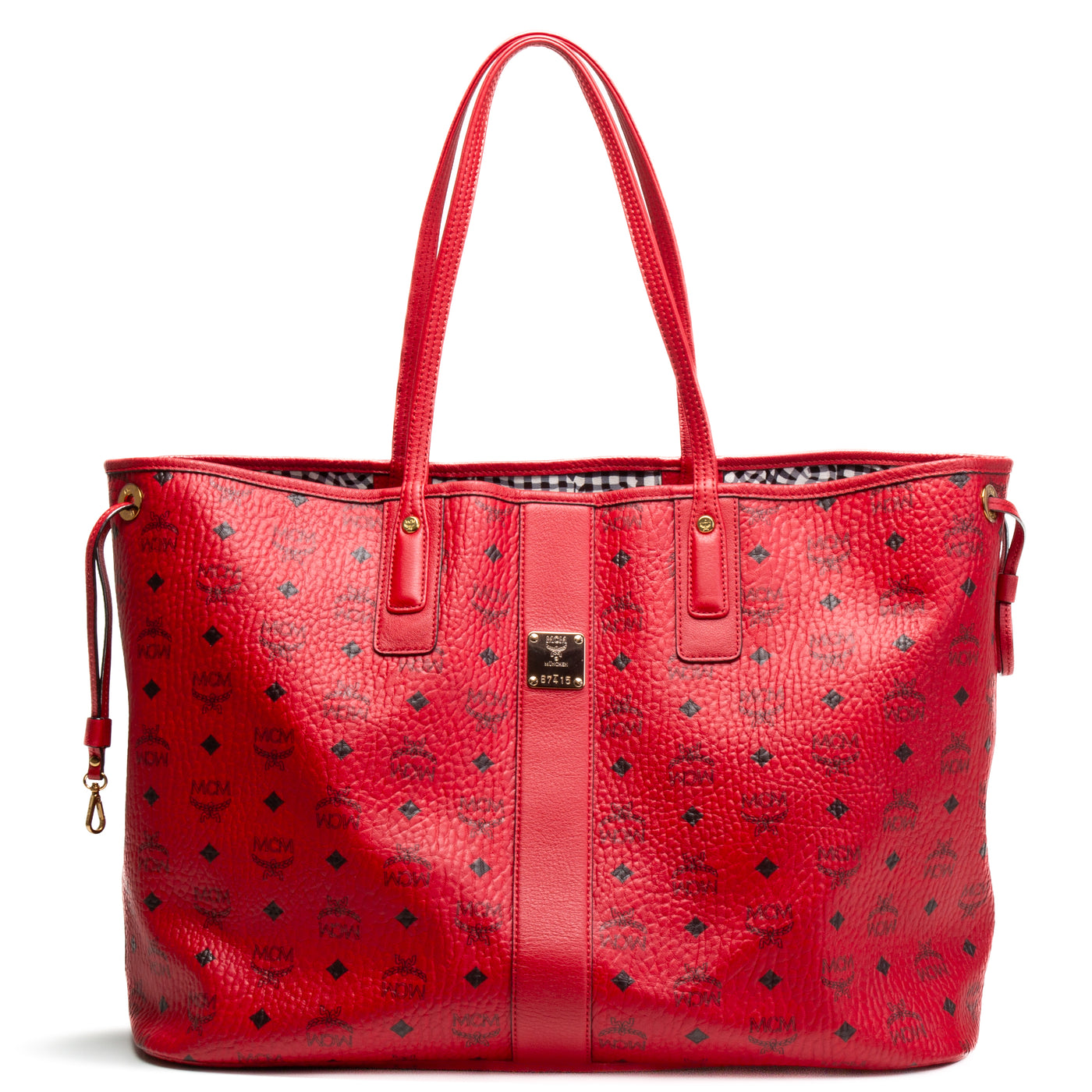 MCM Visetos Liz Shopper Tote - Red