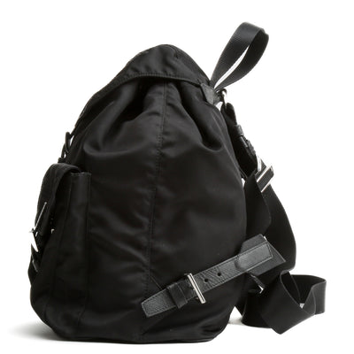 PRADA Re-Nylon Saffiano-Trimmed Medium Backpack - Black