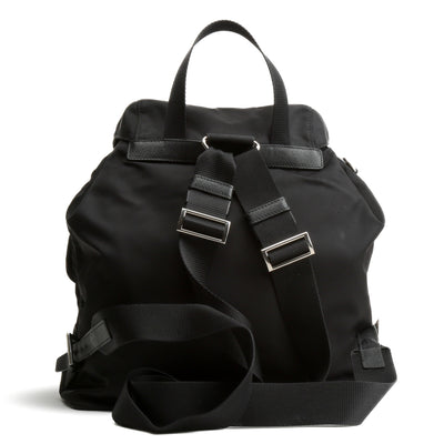 PRADA Re-Nylon Saffiano-Trimmed Medium Backpack - Black