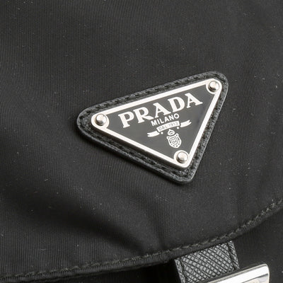 PRADA Re-Nylon Saffiano-Trimmed Medium Backpack - Black