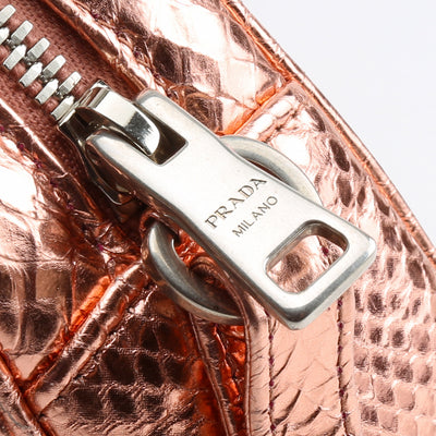 PRADA Ayers Impunture Diagramme Camera Bag - Metallic Pink