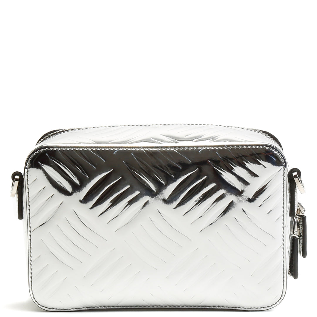 PRADA Spazzolato Andoliera Camera Bag - Metallic Silver