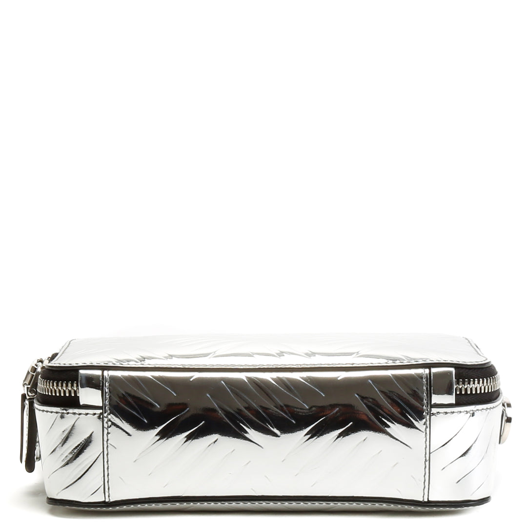 PRADA Spazzolato Andoliera Camera Bag - Metallic Silver