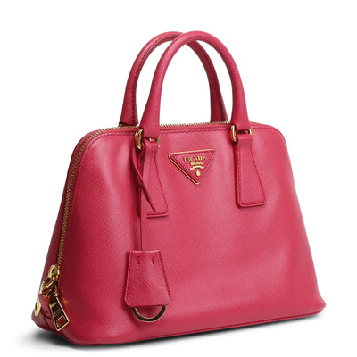 PRADA Saffiano Dome Satchel - Pink