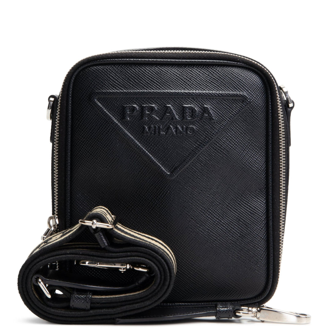 PRADA Saffiano Leather Shoulder Crossbody - Black