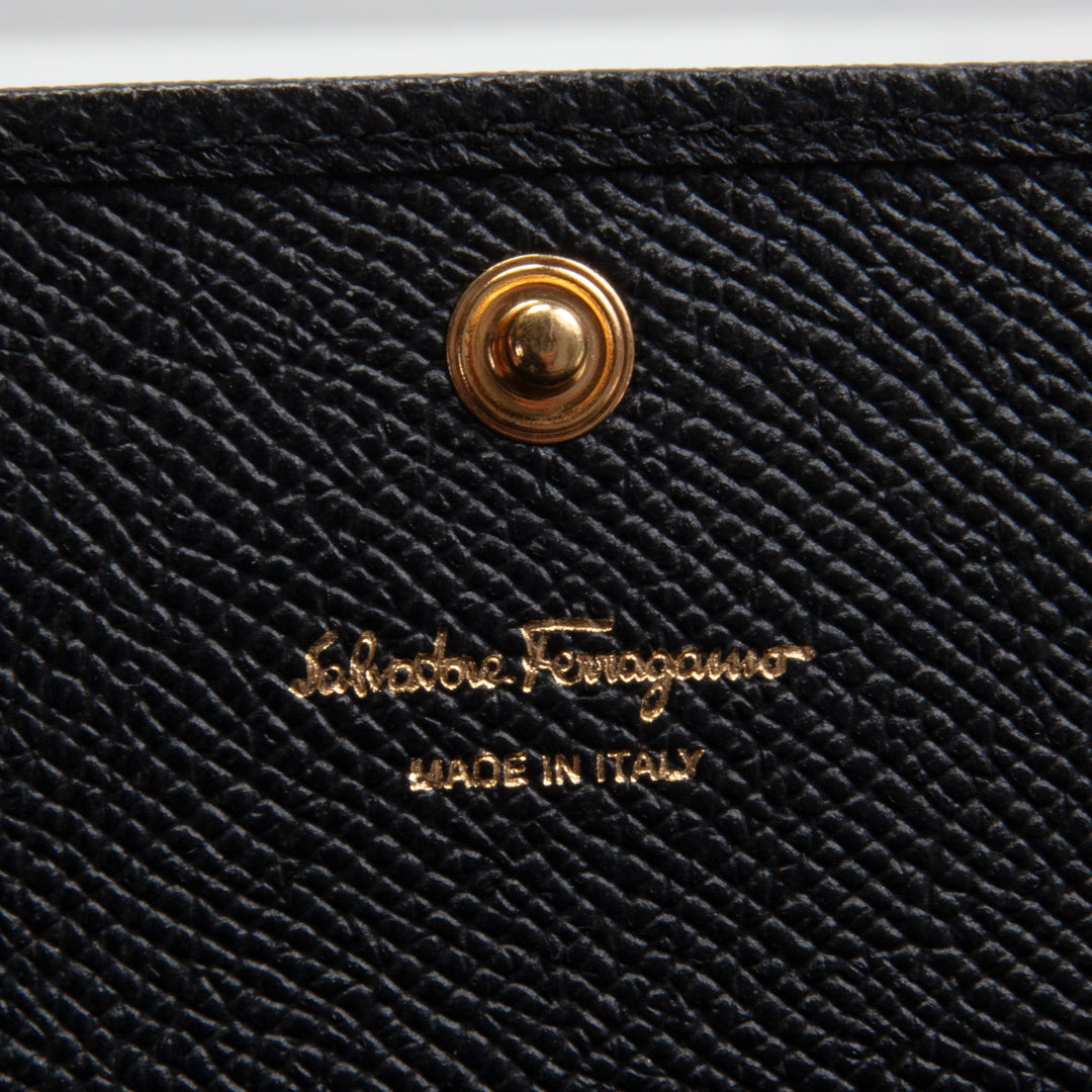 FERRAGAMO Vara Bow Continental Wallet - Black