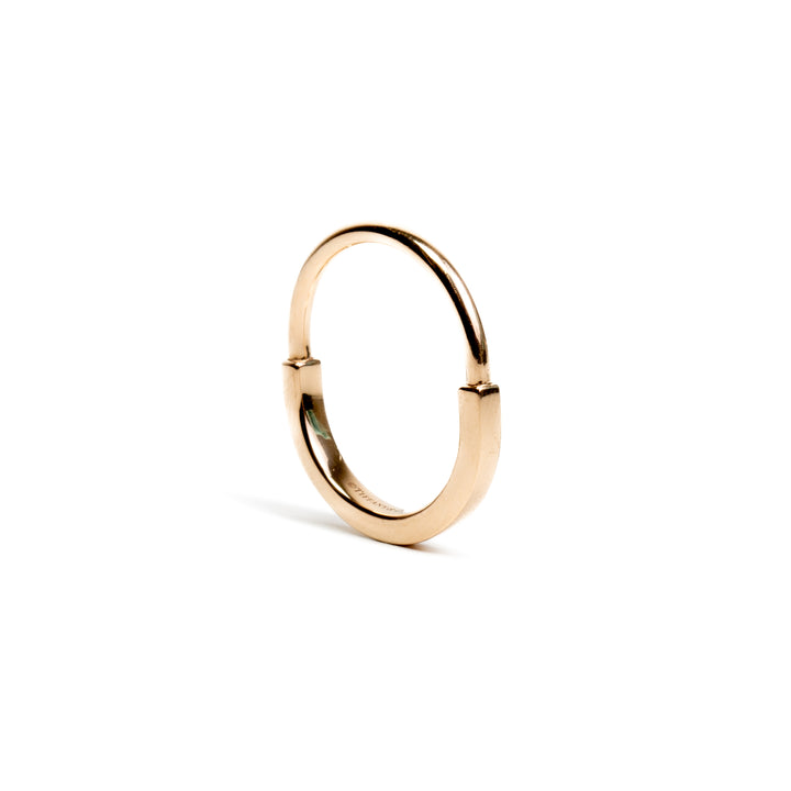 TIFFANY & CO. 18k Rose Gold Lock Ring Size 18 - FINAL SALE