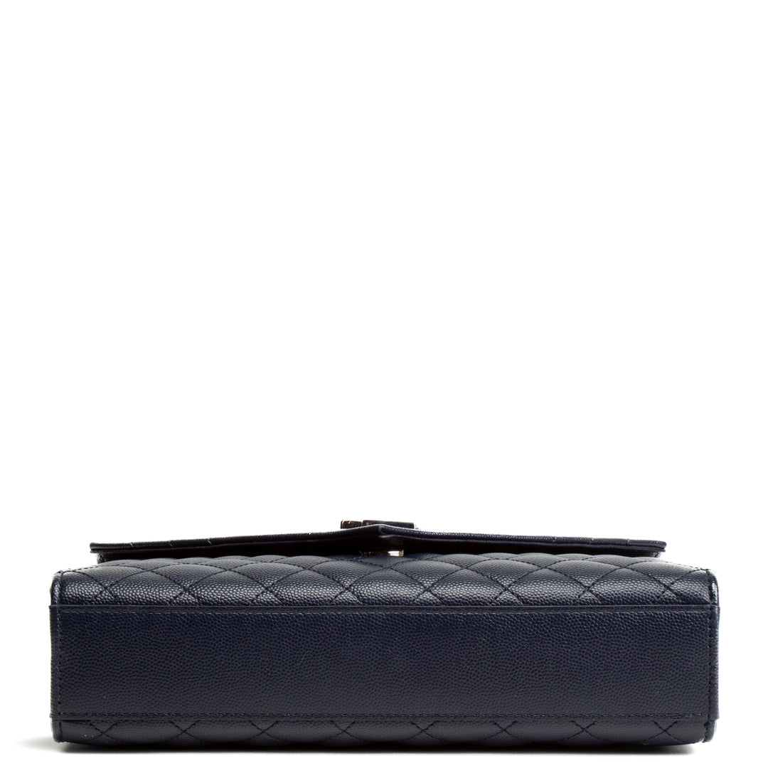 SAINT LAURENT  Tri Quilt Envelope Medium  Bag - Navy