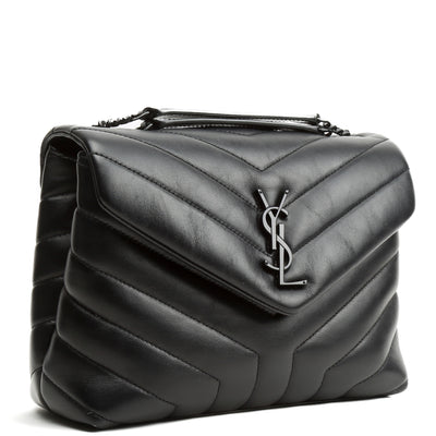 SAINT LAURENT Small Loulou Shoulder Bag - Black