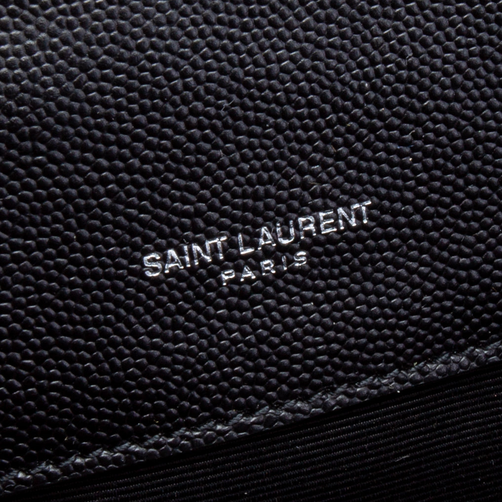 SAINT LAURENT Small Triquilt Envelope Flap Bag - Black