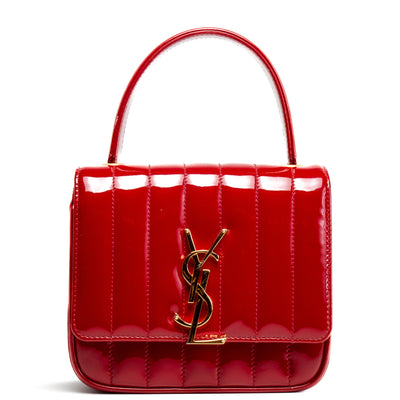 SAINT LAURENT Patent Small Vicky - Red