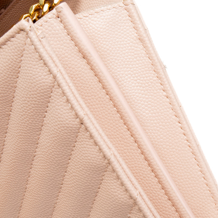 SAINT LAURENT Monogram Large Wallet On Chain - Blush Pink