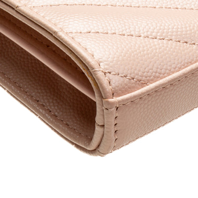 SAINT LAURENT Monogram Large Wallet On Chain - Blush Pink