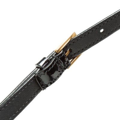 SAINT LAURENT Patent Leather Lou Belt Bag- Black