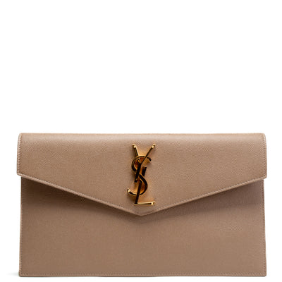 SAINT LAURENT Uptown Medium Pouch- Taupe