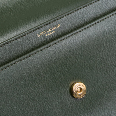 SAINT LAURENT Medium Sunset Bag - Olive Green