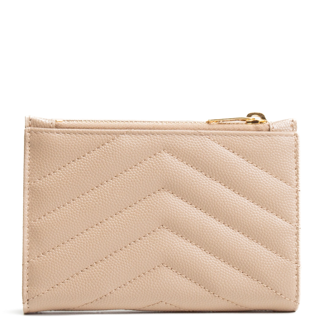 SAINT LAURENT Fragments Bifold Wallet - Dark Beige