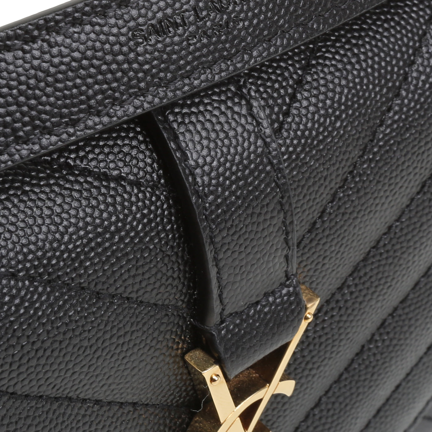 SAINT LAURENT Small Triquilt Envelope Flap Bag - Black