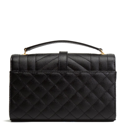 SAINT LAURENT Small Triquilt Envelope Flap Bag - Black