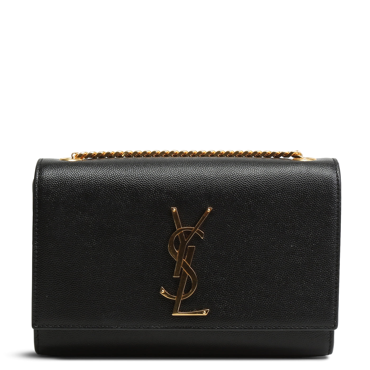 SAINT LAURENT Grain De Poudre Small Monogram Kate Bag - Black