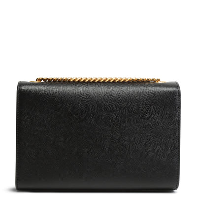 SAINT LAURENT Grain De Poudre Small Monogram Kate Bag - Black