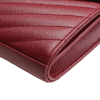 SAINT LAURENT Monogram Envelope Wallet On Chain - Burgundy