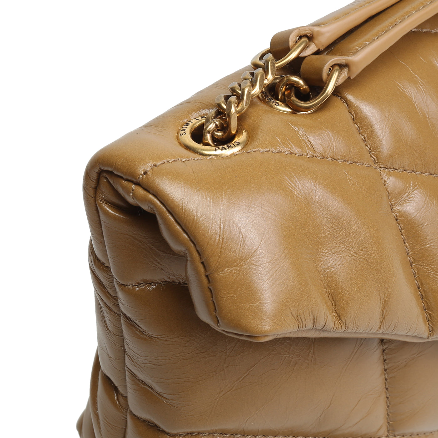 SAINT LAURENT Toy LouLou Puffer Bag - Praline