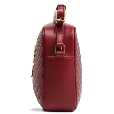 SAINT LAURENT Quilted Lou Camera Bag -  Burgundy