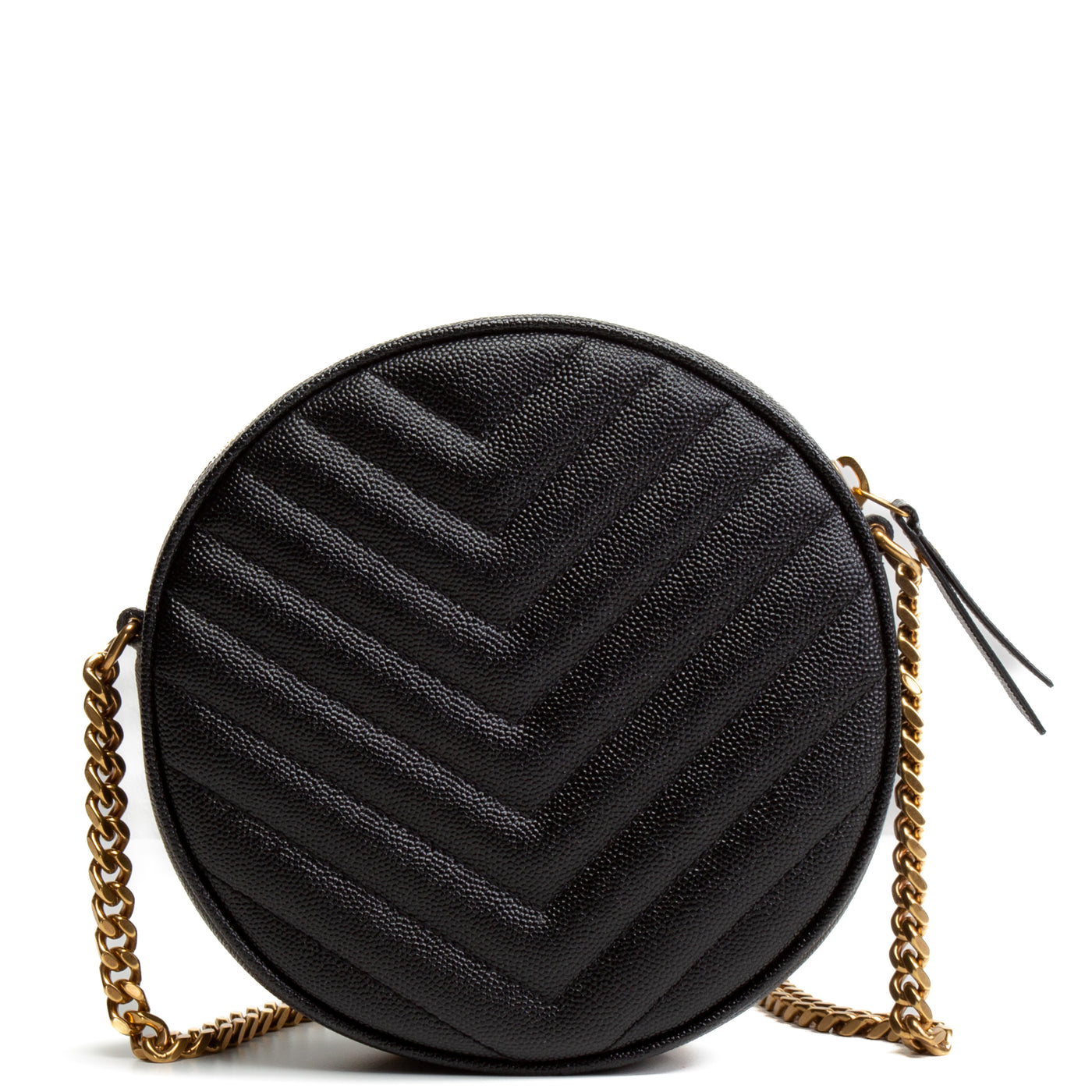 SAINT LAURENT Vinyle Round Camera Bag - Black