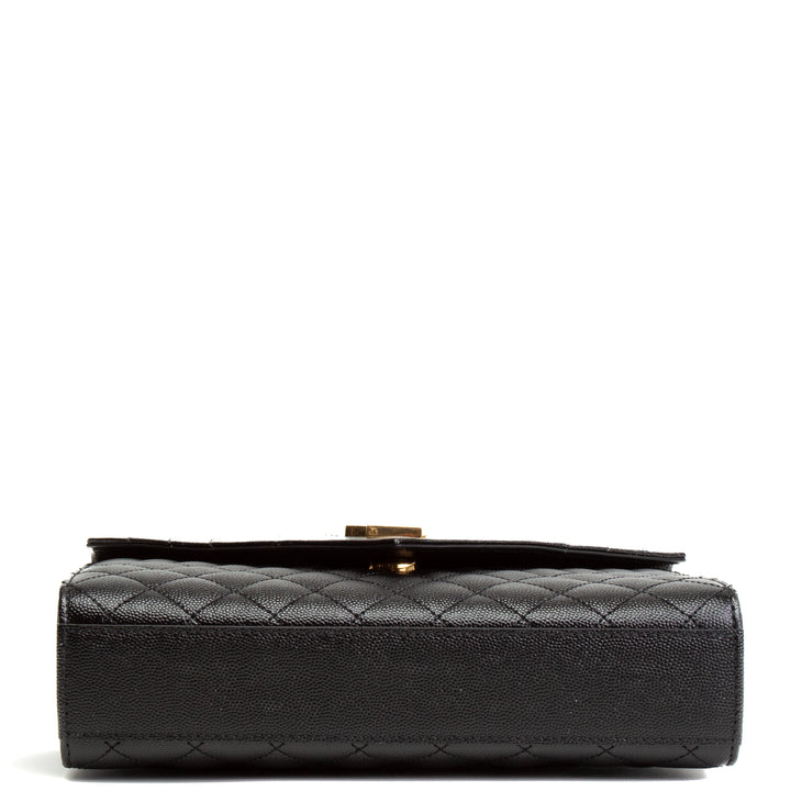 SAINT LAURENT Triquilt Envelope Medium Bag -Black