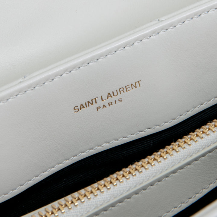 SAINT LAURENT Small Loulou Shoulder Bag - White