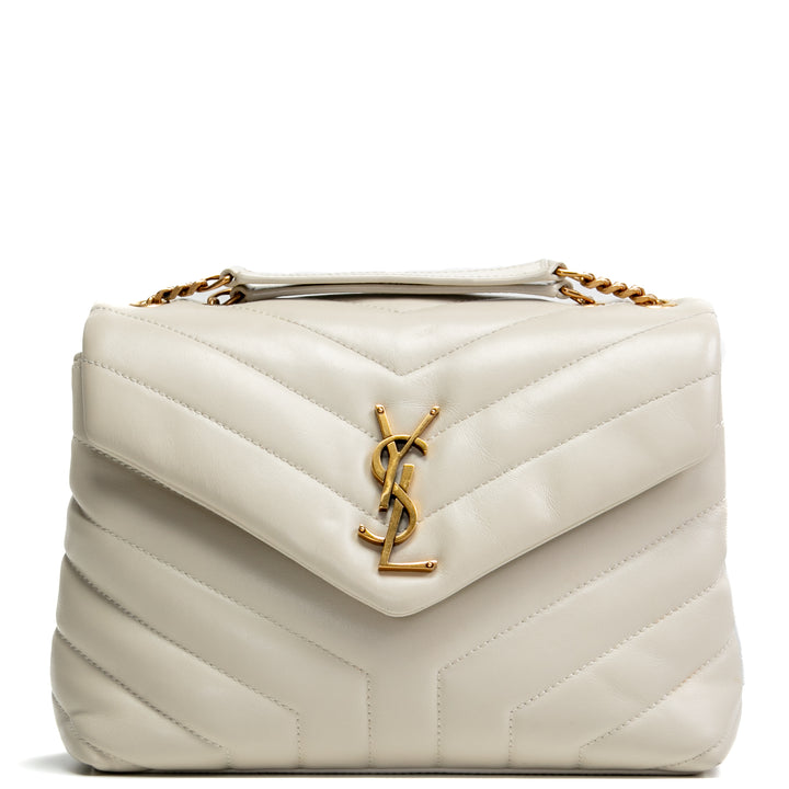 SAINT LAURENT Small Loulou Shoulder Bag - White