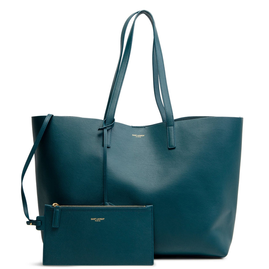 SAINT LAURENT E/W Shopping Tote - Dark Teal