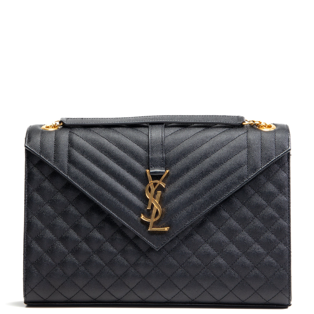 SAINT LAURENT Envelope Large Shoulder Bag - Black