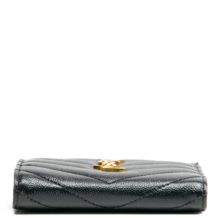 SAINT LAURENT Cassandra Bi-Fold Compact Wallet - Black OUTLET FINAL SALE