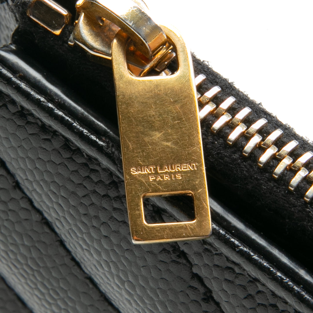 SAINT LAURENT Cassandra Bi-Fold Compact Wallet - Black OUTLET FINAL SALE