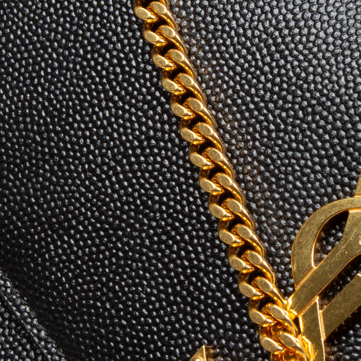 SAINT LAURENT Uptown Wallet on Chain - Black